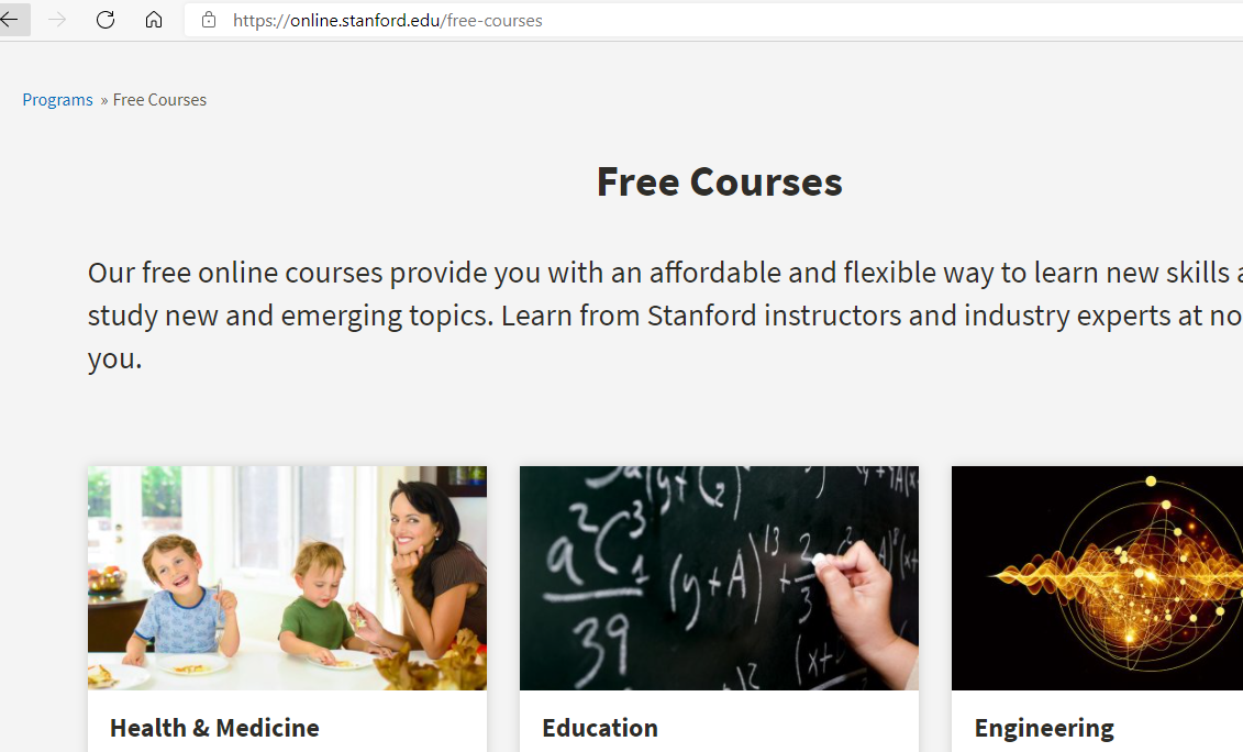 Website List For Free Online Education Courses For Students